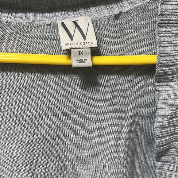 Worthington gray cardigan size 1x - Picture 4 of 6